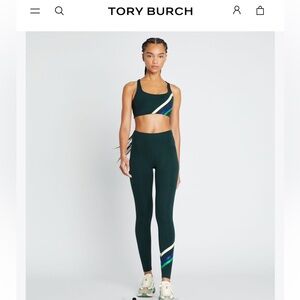 Tory Burch WEIGHTLESS MULTI-STRIPE CHEVRON LEGGING + Sports Bra Set